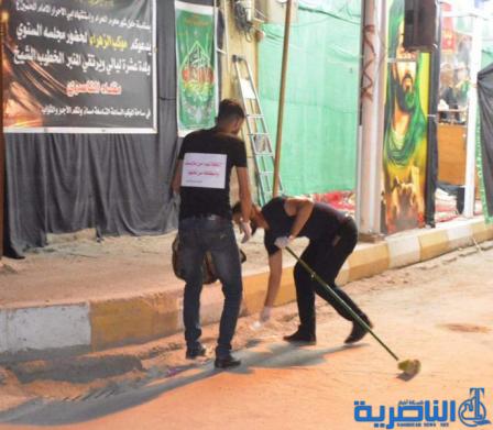 شباب سوق الشيوخ ينظمون حملات تطوعية لتنظيف الشوارع في ليالي محرم