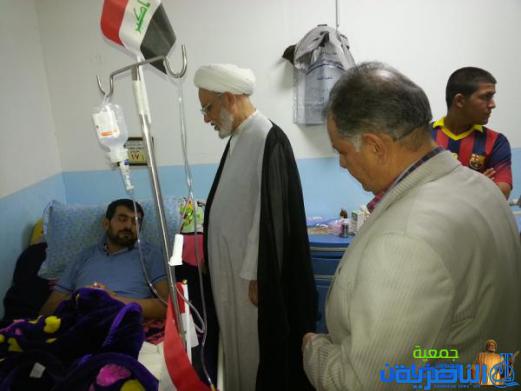 زيارة جرحى الحشد الشعبي في مستشفى الحسين (ع) التعليمي