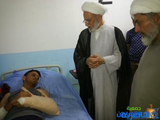 زيارة جرحى الحشد الشعبي في مستشفى الحسين (ع) التعليمي