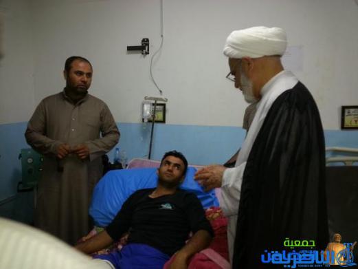 زيارة جرحى الحشد الشعبي في مستشفى الحسين (ع) التعليمي