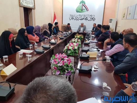 محافظ ذي قار يستقبل عددا من الخريجين المعترضين على نتائج التعيينات الاخيرة