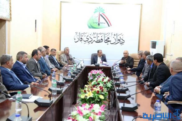 محافظ ذي قار يلتقي بممثلي نقابة المعلمين ويؤكد على اهمية توفير كافة سبيل الدعم للارتقاء بالواقع التعليمي  