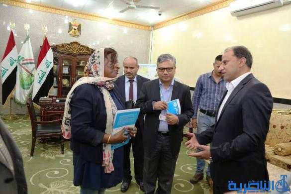  محافظ ذي قار يستقبل نائبة ممثل اليونسيف في العراق ، والاخيرة تعلن عن خطة وبرامج صحية وتعليمية تمتد لاربعة اعوام