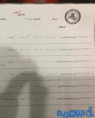 عمل ذي قار تطلق وجبة جديدة من صكوك المقترضين -قائمة بالاسماء-