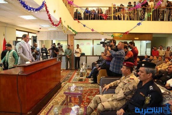 محافظ ذي قار يشارك في حفل افتتاح قصر القضاء في الناصرية ، ويدعو الى توسيع دائر نشر الثقافة القانونية بين المواطنين