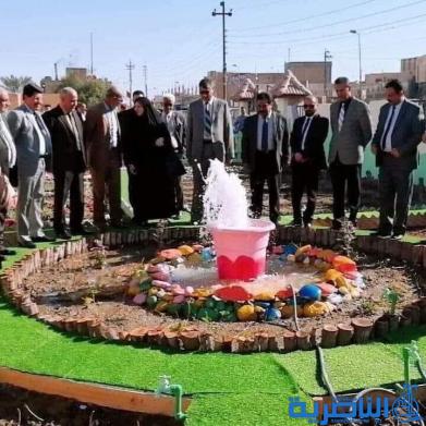 سوق الشيوخ: النافورة صناعة طلابية في مدرسة حكومية وهي تستحق الاشادة