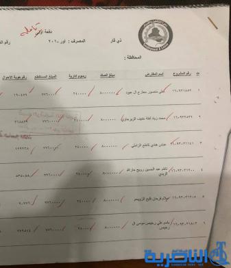 عمل ذي قار تطلق وجبة جديدة من صكوك المقترضين -قائمة بالاسماء-