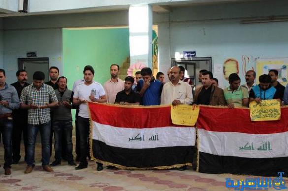 طلبة التضامن في الناصرية ينظمون وقفة تضامنيه مع الحشد الشعبي