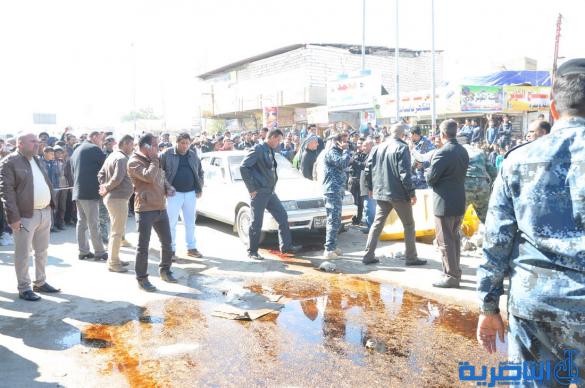 تقرير مصور عن انفجار عبوة ناسفة في وسط الناصرية