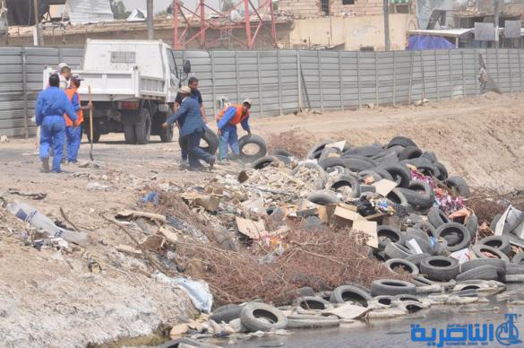 بلدية الناصرية تزيل مخلفات مشروع إبراهيم الخليل - تقرير مصور -