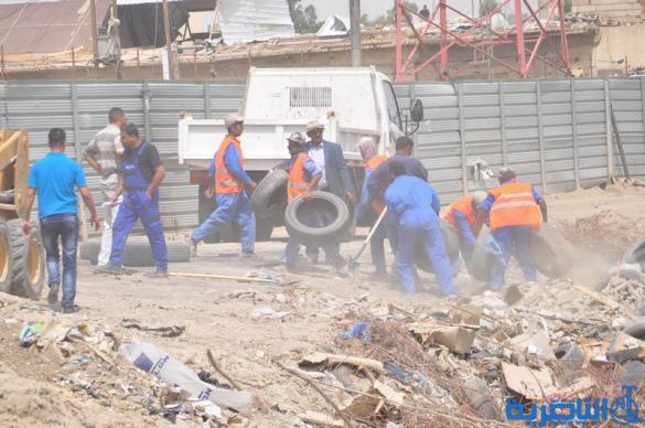 بلدية الناصرية تزيل مخلفات مشروع إبراهيم الخليل - تقرير مصور -
