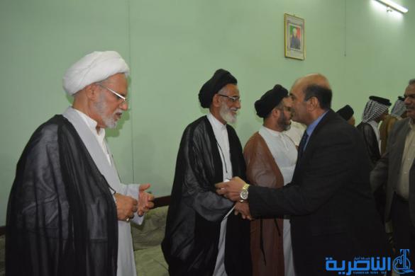 بالصور : وفود عشائرية ودينية وسياسية تتوافد على مكتب اية الله الناصري استنكارا للاعتداء الاثم على مكتبه
