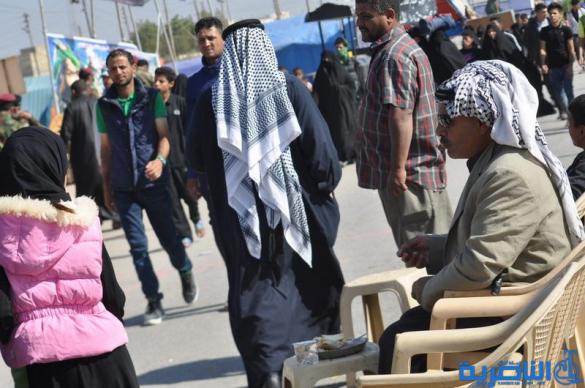 بالصور : طريق العشق الحسيني في ذي قار ينبض بالمشّائين الى كربلاء