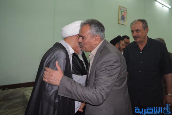 بالصور : وفود عشائرية ودينية وسياسية تتوافد على مكتب اية الله الناصري استنكارا للاعتداء الاثم على مكتبه