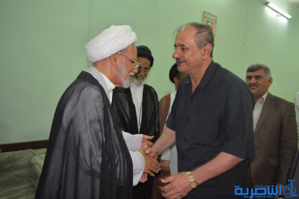 بالصور : وفود عشائرية ودينية وسياسية تتوافد على مكتب اية الله الناصري استنكارا للاعتداء الاثم على مكتبه