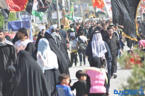 بالصور : طريق العشق الحسيني في ذي قار ينبض بالمشّائين الى كربلاء