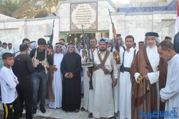 مسلحو عشائر الشطرة وابنائها يتجمعون في مركز المدينة تأييدا لنداء المراجع - تقرير مصور-‎