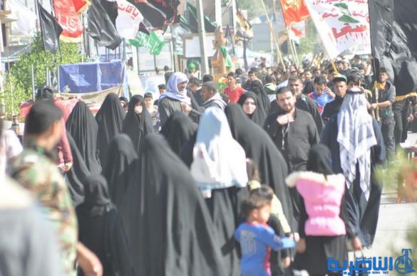 بالصور : طريق العشق الحسيني في ذي قار ينبض بالمشّائين الى كربلاء