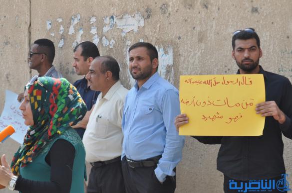  صحافيو ذي قار يتظاهرون لالغاء شرط مسقط الراس في توزيع الاراضي السكنية - تقرير مصور -