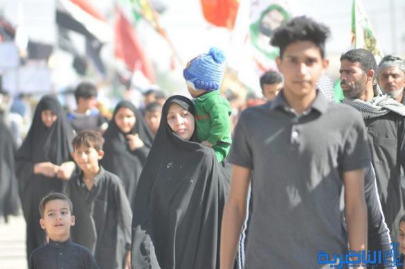 بالصور : طريق العشق الحسيني في ذي قار ينبض بالمشّائين الى كربلاء