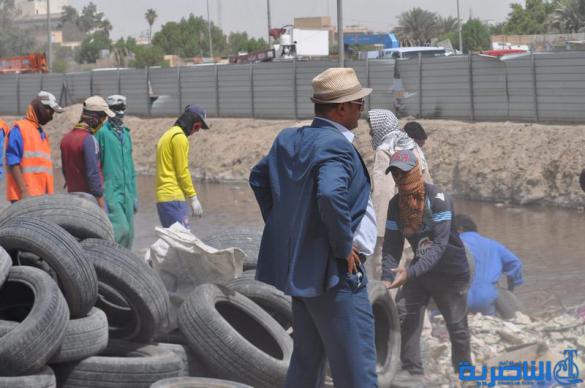 بلدية الناصرية تزيل مخلفات مشروع إبراهيم الخليل - تقرير مصور -