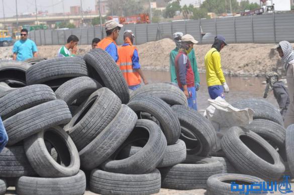 بلدية الناصرية تزيل مخلفات مشروع إبراهيم الخليل - تقرير مصور -