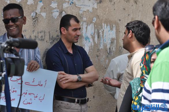  صحافيو ذي قار يتظاهرون لالغاء شرط مسقط الراس في توزيع الاراضي السكنية - تقرير مصور -