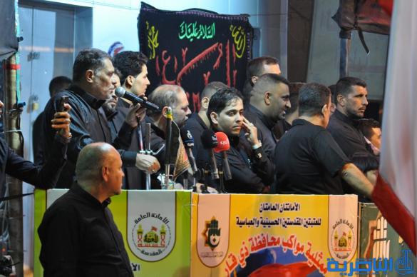 بالصور:المواكب الحسينية في الناصرية تحيي ذكرى ليلة السابع من المحرم 