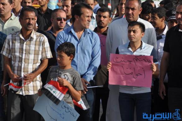 مسيرة حاشدة تجوب شوارع سوق الشيوخ للتنديد بجريمة سبايكر – تقرير مصور - 