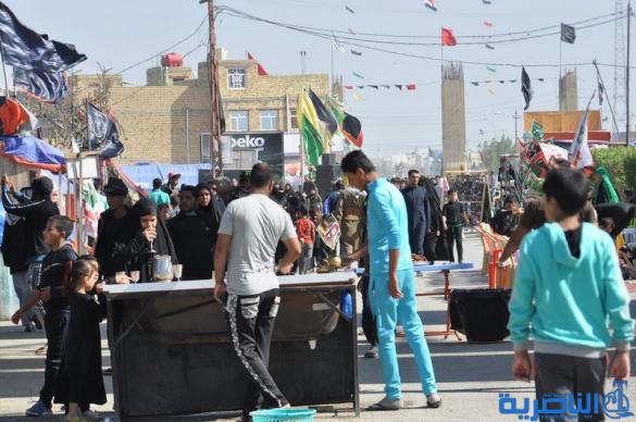 بالصور : طريق العشق الحسيني في ذي قار ينبض بالمشّائين الى كربلاء