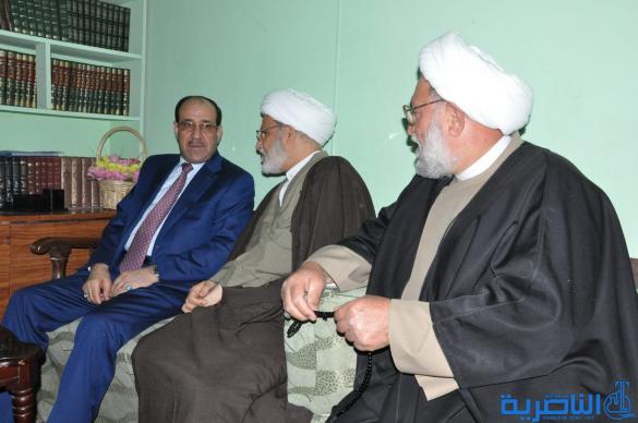 المالكي يزور أية الله الشيخ الناصري في منزله ويبحث معه الشأن العراقي – تقرير مصور -