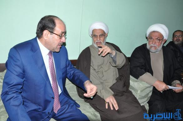 المالكي يزور أية الله الشيخ الناصري في منزله ويبحث معه الشأن العراقي – تقرير مصور -