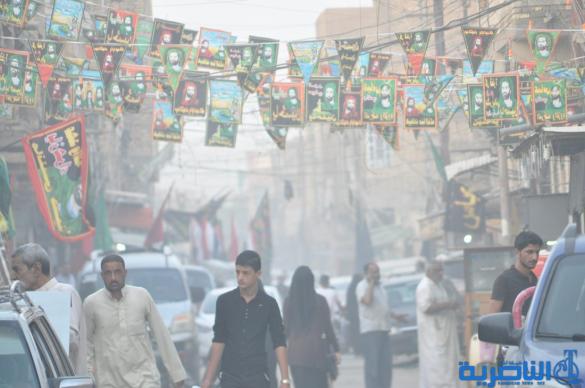 بالصور : الناصرية تتشح بالسواد في عزاء سيد الشهداء