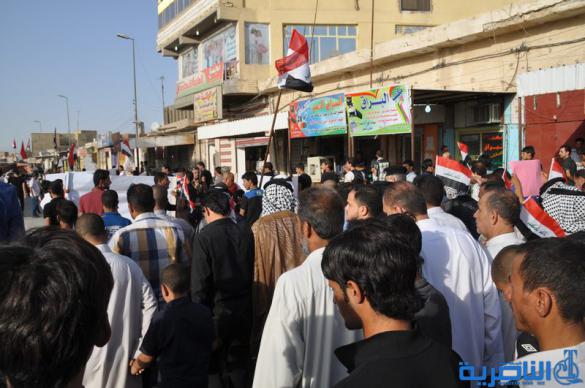 مسيرة حاشدة تجوب شوارع سوق الشيوخ للتنديد بجريمة سبايكر – تقرير مصور - 
