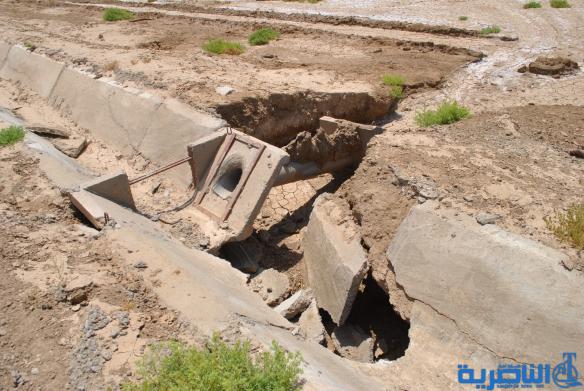 ملفات فساد : انهيار مشروع الدوانيش الاروائي في الشطرة بعد ساعات من تشغيله