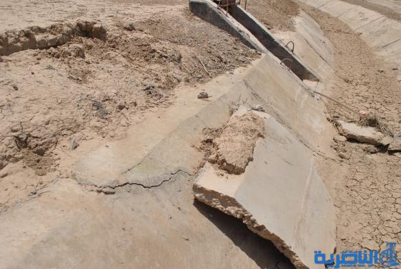 ملفات فساد : انهيار مشروع الدوانيش الاروائي في الشطرة بعد ساعات من تشغيله