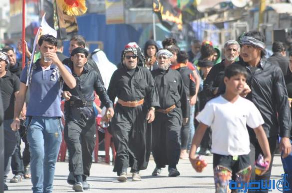 بالصور : طريق العشق الحسيني في ذي قار ينبض بالمشّائين الى كربلاء