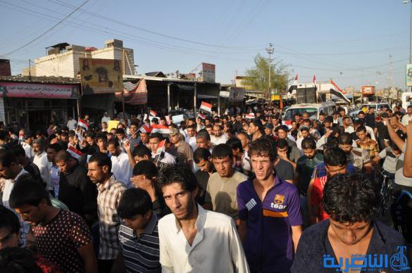 مسيرة حاشدة تجوب شوارع سوق الشيوخ للتنديد بجريمة سبايكر – تقرير مصور - 