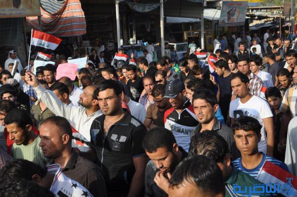مسيرة حاشدة تجوب شوارع سوق الشيوخ للتنديد بجريمة سبايكر – تقرير مصور - 