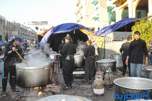 ذي قار: اكثر من ثمانية الاف موكب حسيني لخدمة زوار الأربعينية