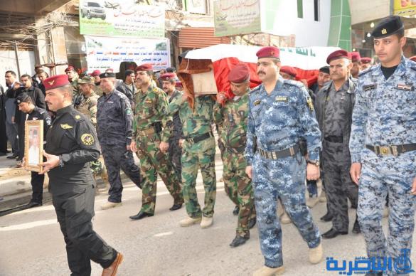 تشييع رسمي وشعبي كبير لاحد شهداء الناصرية في الحرب ضد داعش في الانبار – تقرير مصور –
