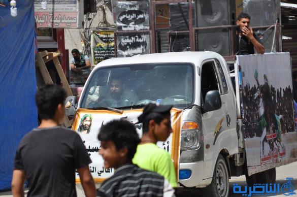صور من الناصرية : ابواب المواكب مشرعة حزنا على باب الحوائج 