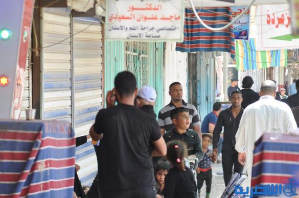 صور من الناصرية : ابواب المواكب مشرعة حزنا على باب الحوائج 