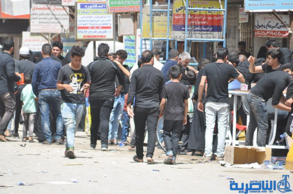 صور من الناصرية : ابواب المواكب مشرعة حزنا على باب الحوائج 