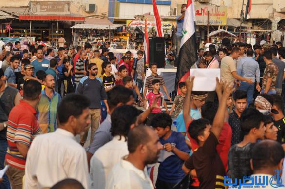 بالصور : الناصرية تتظاهر لتفويض العبادي بالمزيد من الاصلاحات