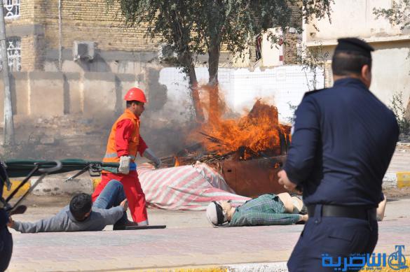 شرطة ذي قار تنفذ تدريبا ميدانيا هو الاكبر من نوعه للتعامل مع مسرح الجريمة – تقرير مصور –