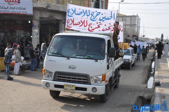 بالصور:سوق الشيوخ تتظاهر للمطالبة بحل المجلس البلدي