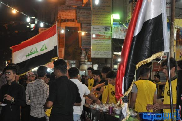 بالصور:المواكب الحسينية في الناصرية تحيي ذكرى ليلة السابع من المحرم 