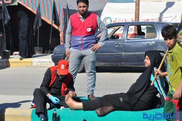 بالصور : طريق العشق الحسيني في ذي قار ينبض بالمشّائين الى كربلاء
