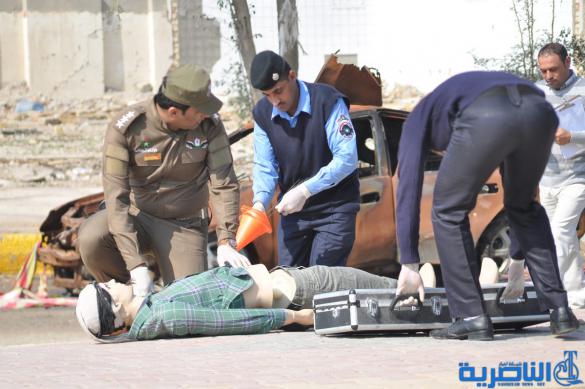 شرطة ذي قار تنفذ تدريبا ميدانيا هو الاكبر من نوعه للتعامل مع مسرح الجريمة – تقرير مصور –